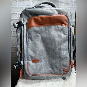 Lux Backpack in Gray with Brown Accents